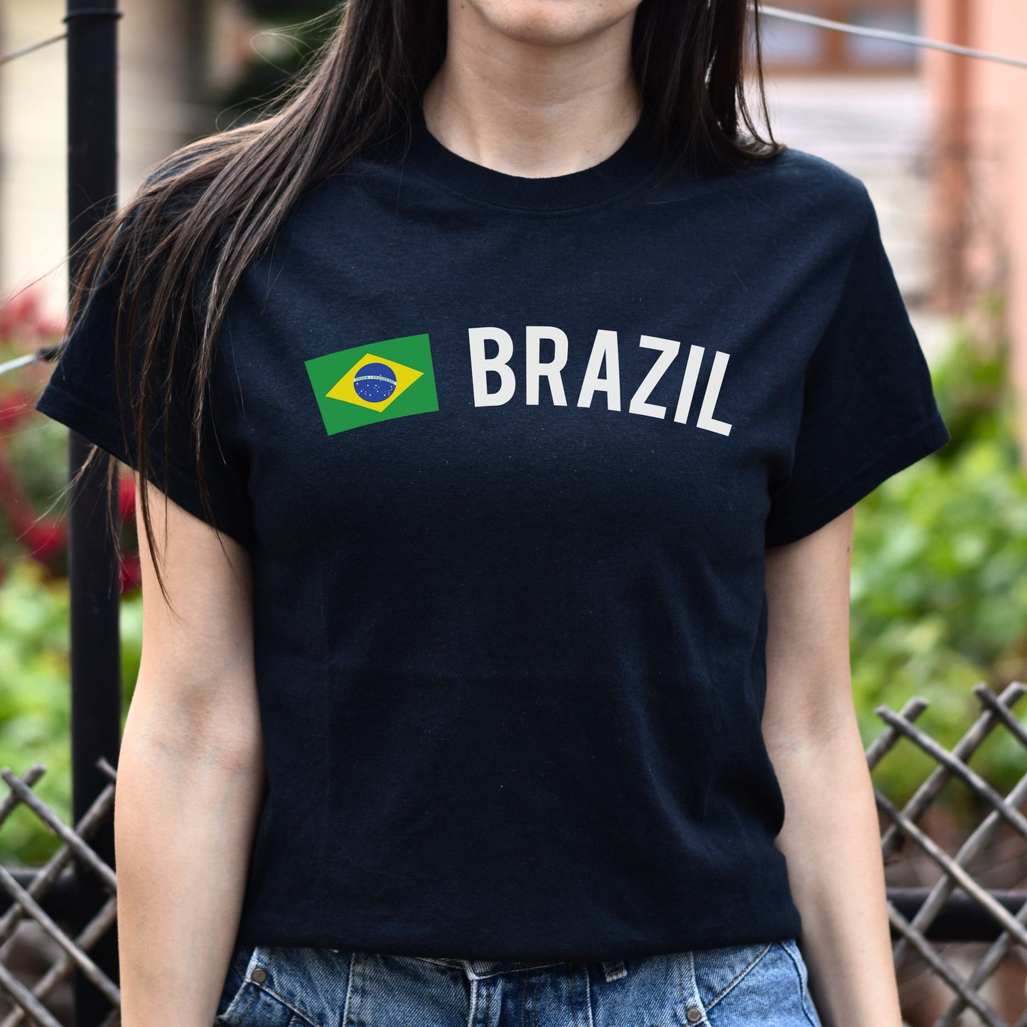 Brazil Unisex T-shirt gift Brazilian flag tee Brasilia White Black Dark Heather-Black-Family-Gift-Planet