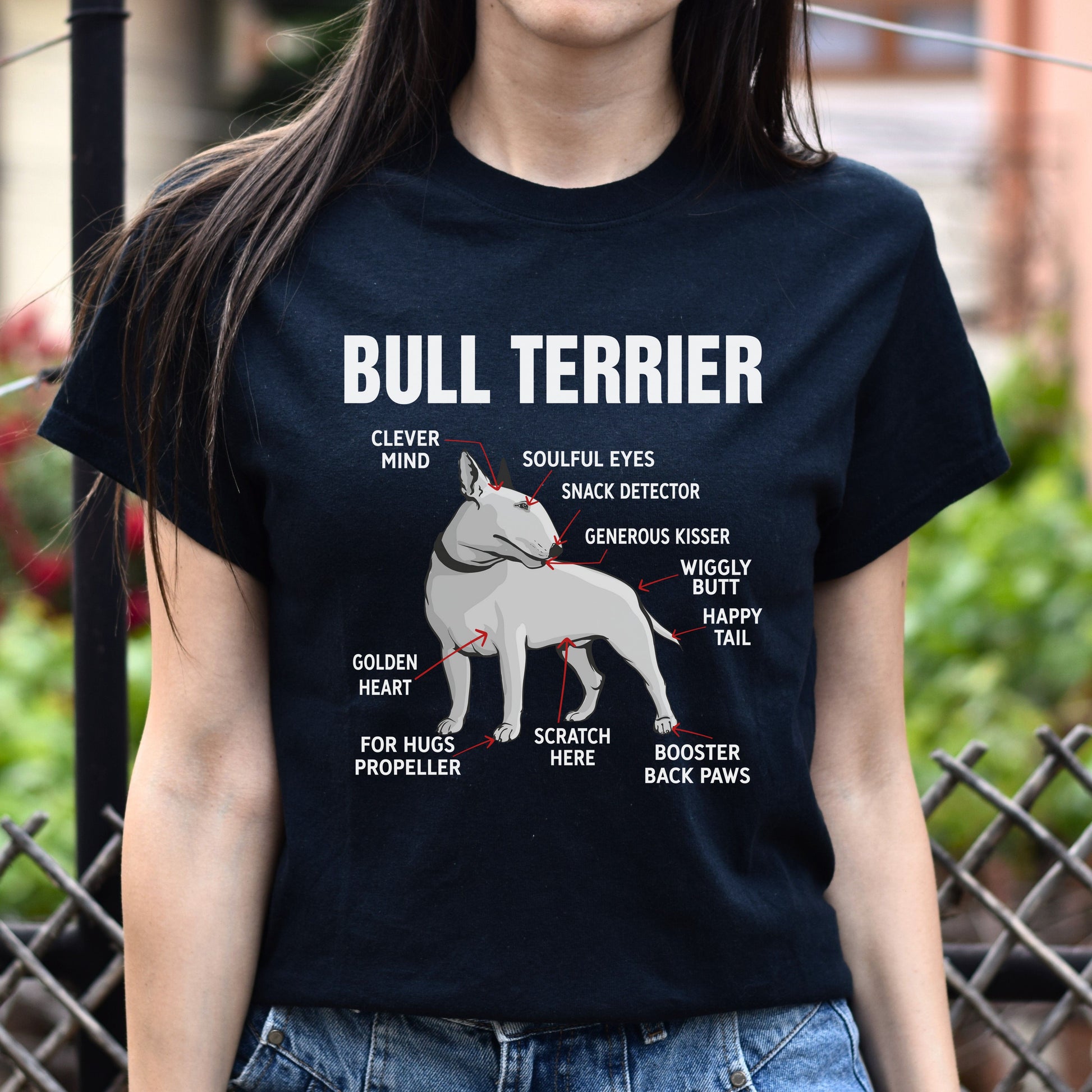 Bull Terrier Anatomy Unisex T-Shirt gift Bullterrier dog owner tee black dark heather-Family-Gift-Planet
