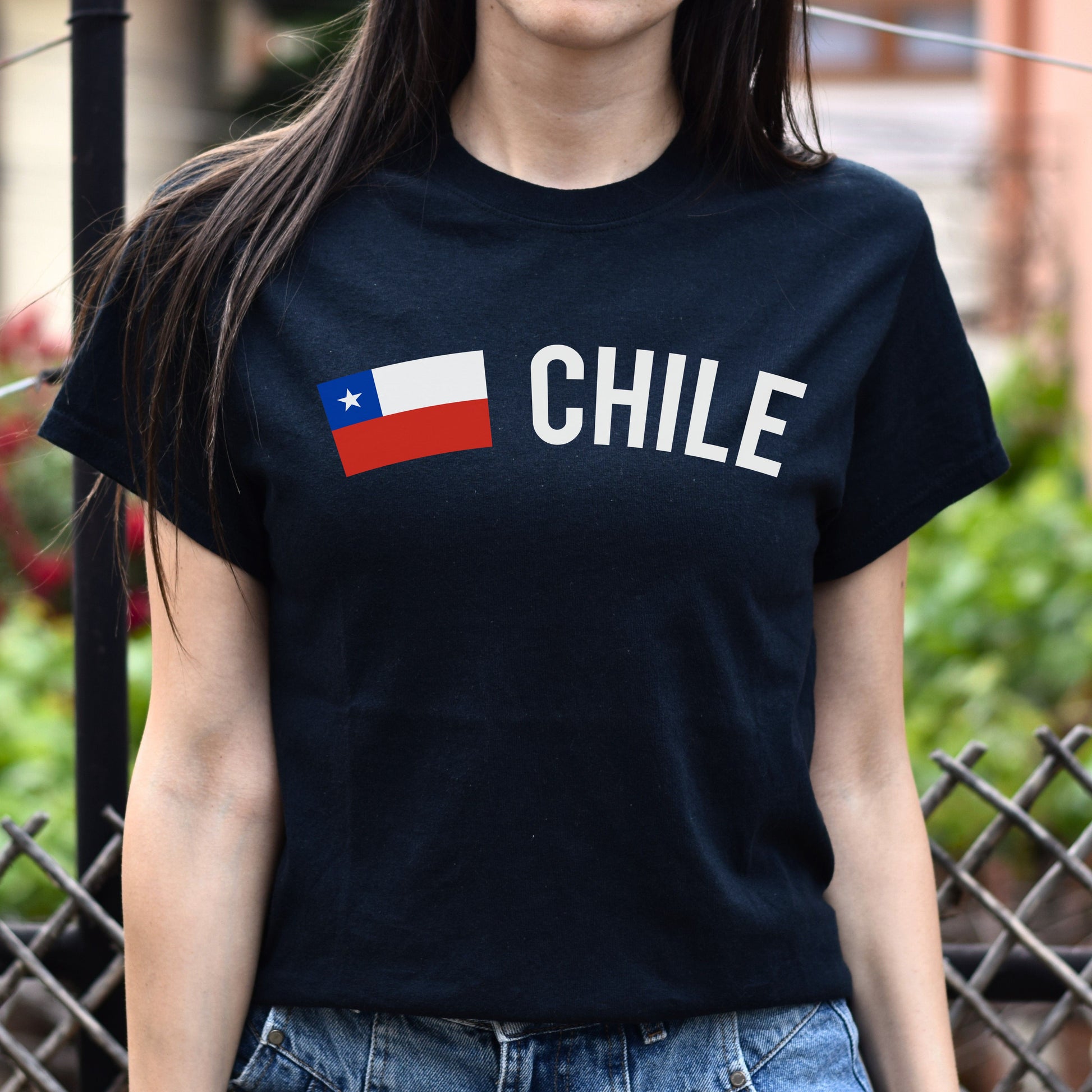 Chile Unisex T-shirt gift Chilean flag tee Santiago White Black Dark Heather-Black-Family-Gift-Planet