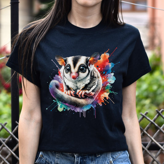 Chinchilla Color Splash Unisex T-Shirt Black Navy Dark Heather-Black-Family-Gift-Planet