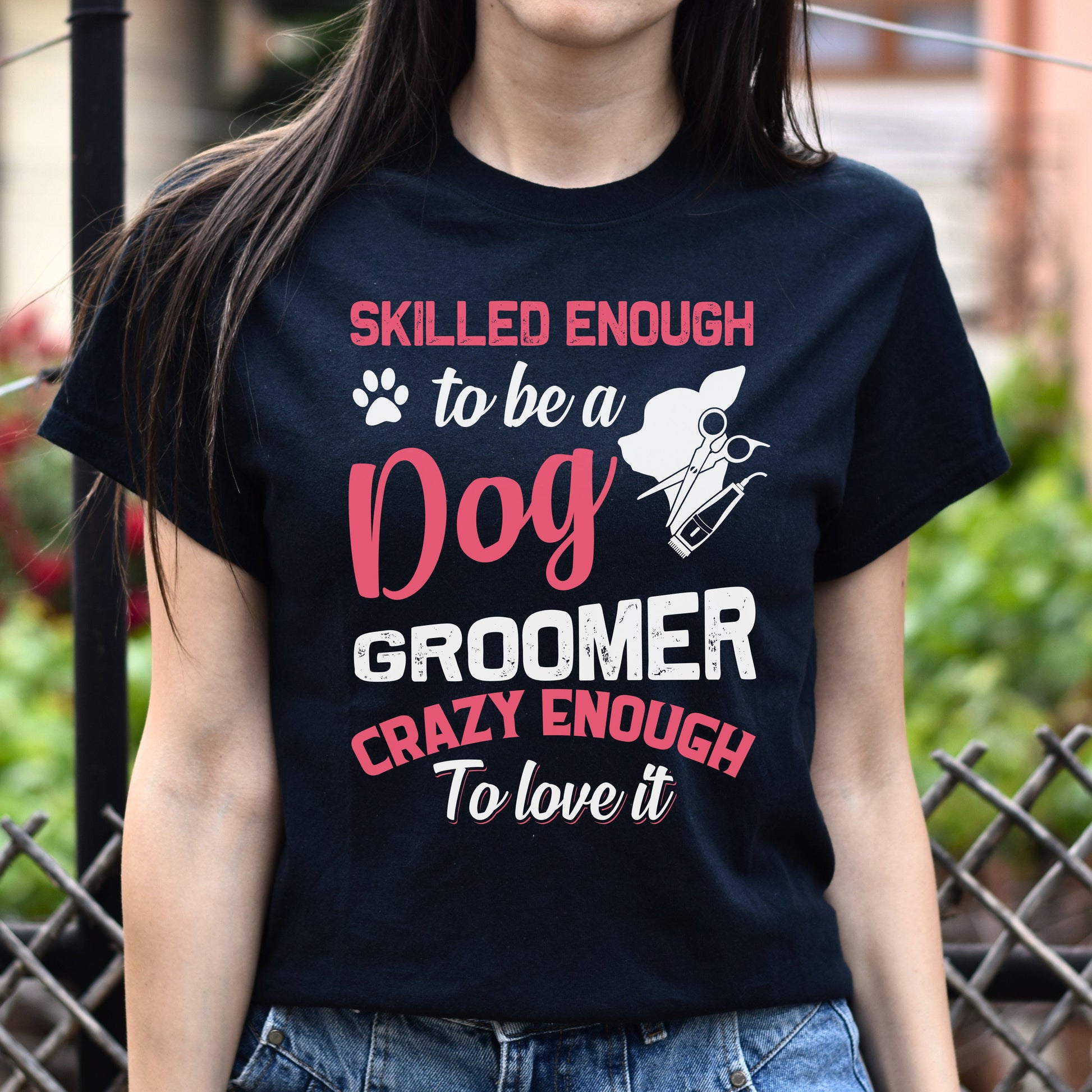 Dog Groomer Unisex T-Shirt gift dog grooming tee black dark heather-Family-Gift-Planet