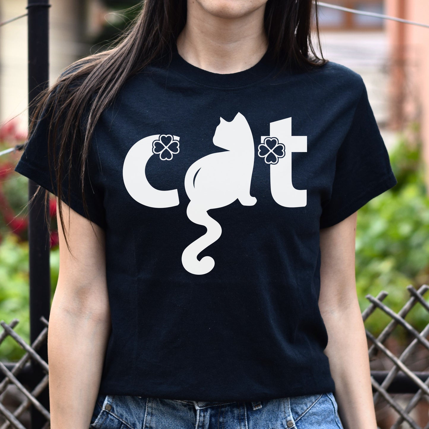 Funny Cat Text Unisex shirt cute cat tee Black Dark Heather-Family-Gift-Planet