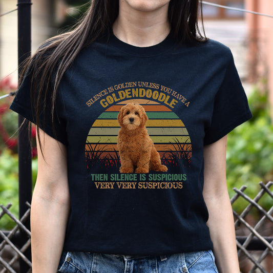 Funny Goldendoodle Unisex T-Shirt gift Goldendoodle dog owner tee black dark heather-Black-Family-Gift-Planet
