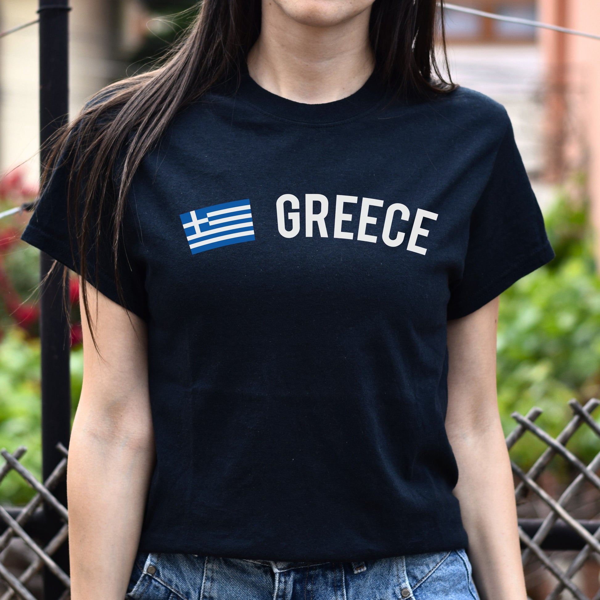 Greece Unisex T-shirt gift Greek flag tee Athens White Black Dark Heather-Black-Family-Gift-Planet