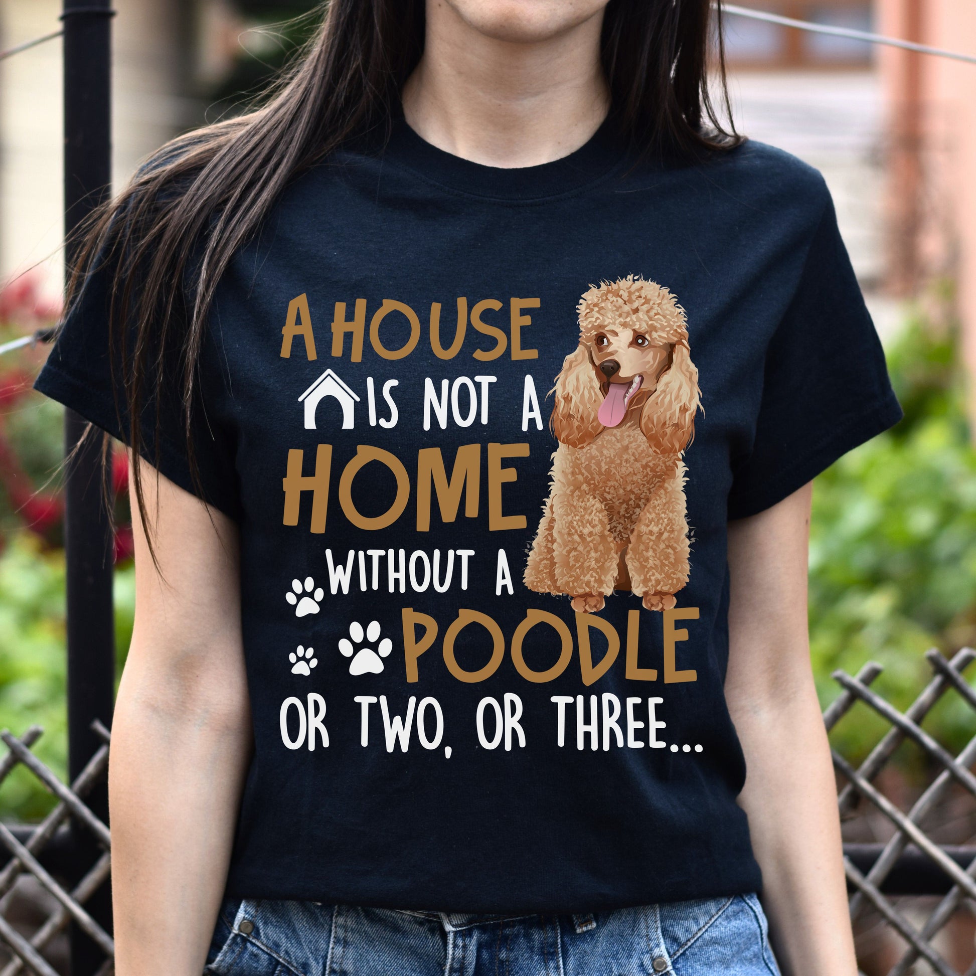 A house is not a home without a poodle Unisex t-shirt gift black navy dark heather-Black-Family-Gift-Planet