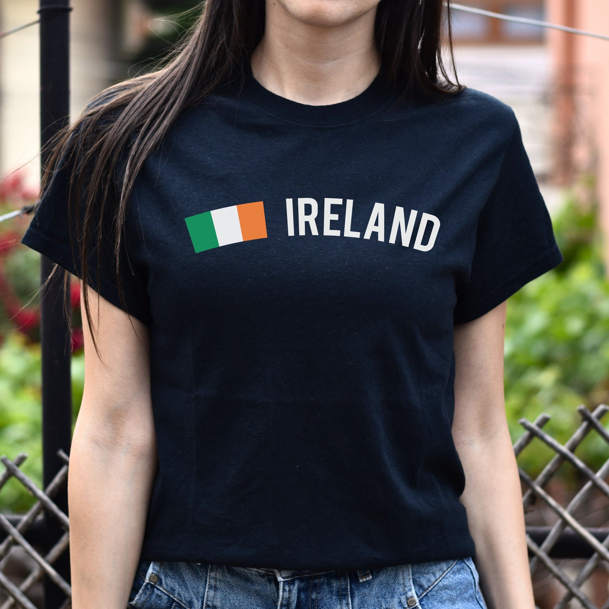 Ireland Unisex T-shirt gift Irish flag tee Dublin White Black Dark Heather-Black-Family-Gift-Planet