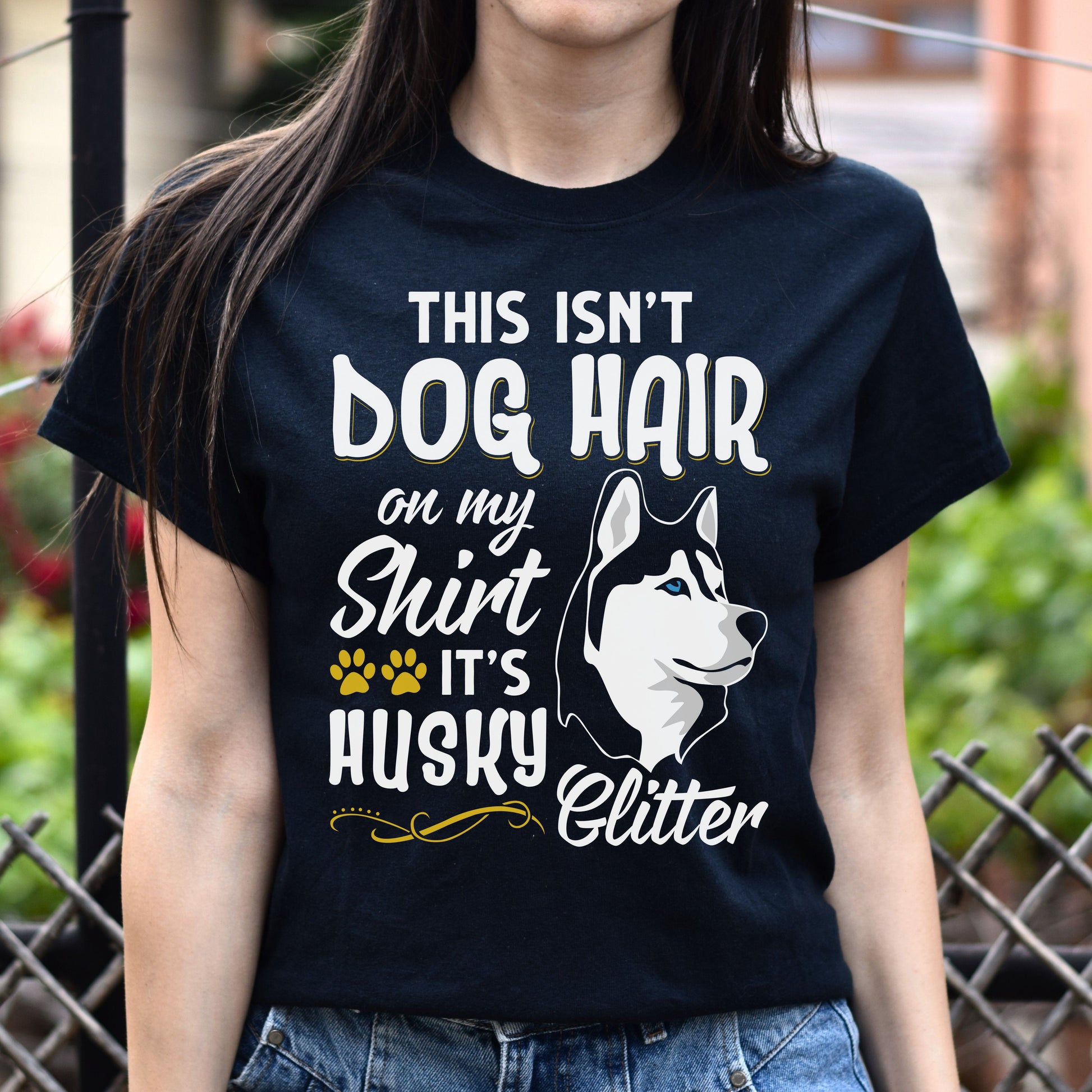 Its husky glitter Unisex t-shirt gift funny husky owner tee black navy dark heather-Family-Gift-Planet