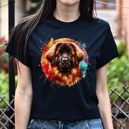 Artistic Leonberger Color Splash Unisex T-shirt Black Navy Dark Heather-Black-Family-Gift-Planet