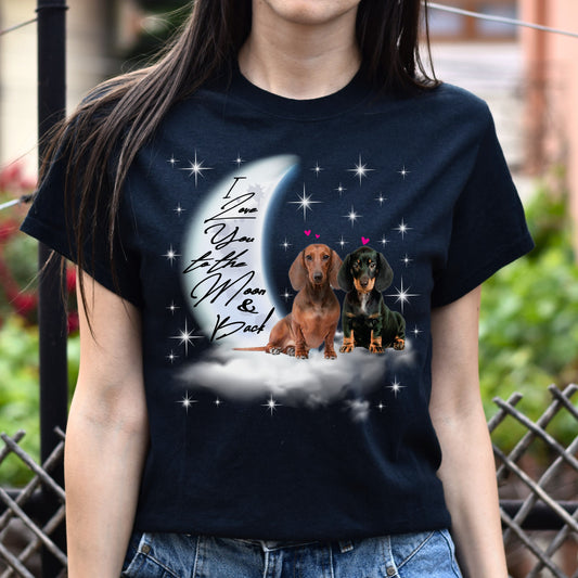 I love you to the moon and back Unisex t-shirt gift black navy dark heather-Black-Family-Gift-Planet