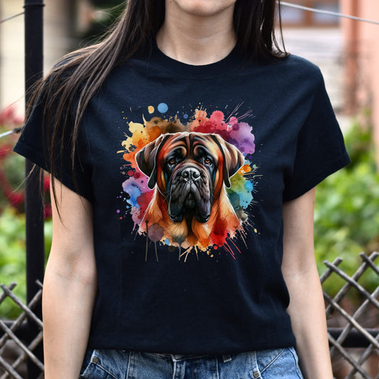 Artistic Mastiff dog Color Splash Unisex T-shirt Black Navy Dark Heather-Black-Family-Gift-Planet