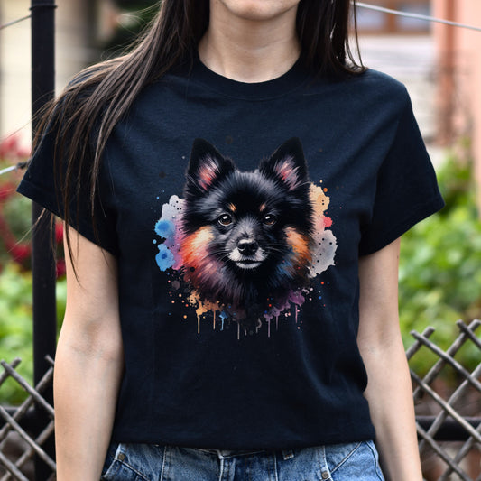 Schipperke dog mama Color Splash Unisex T-shirt Black Navy Dark Heather-Black-Family-Gift-Planet