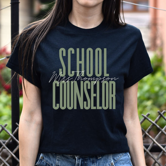 School Counselor T-Shirt gift School Counseling Customized Unisex tee Black Navy Dark Heather-Black-Family-Gift-Planet