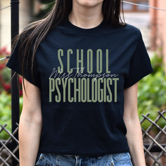 School Psychologist T-Shirt gift Mental health psych nurse Customized Unisex tee Black Navy Dark Heather-Black-Family-Gift-Planet