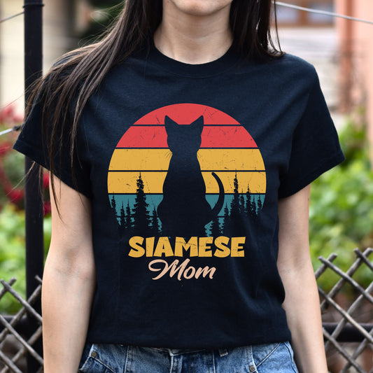 Siamese Mom Unisex shirt Siamese cat mama tee Black Dark Heather-Black-Family-Gift-Planet