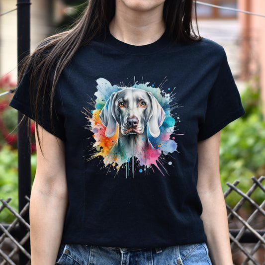 Weimaraner Dog mama Color Splash Unisex T-shirt Black Navy Dark Heather-Black-Family-Gift-Planet