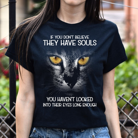 Cats have soul Unisex shirt gift for cat lover Black Dark Heather-Black-Family-Gift-Planet