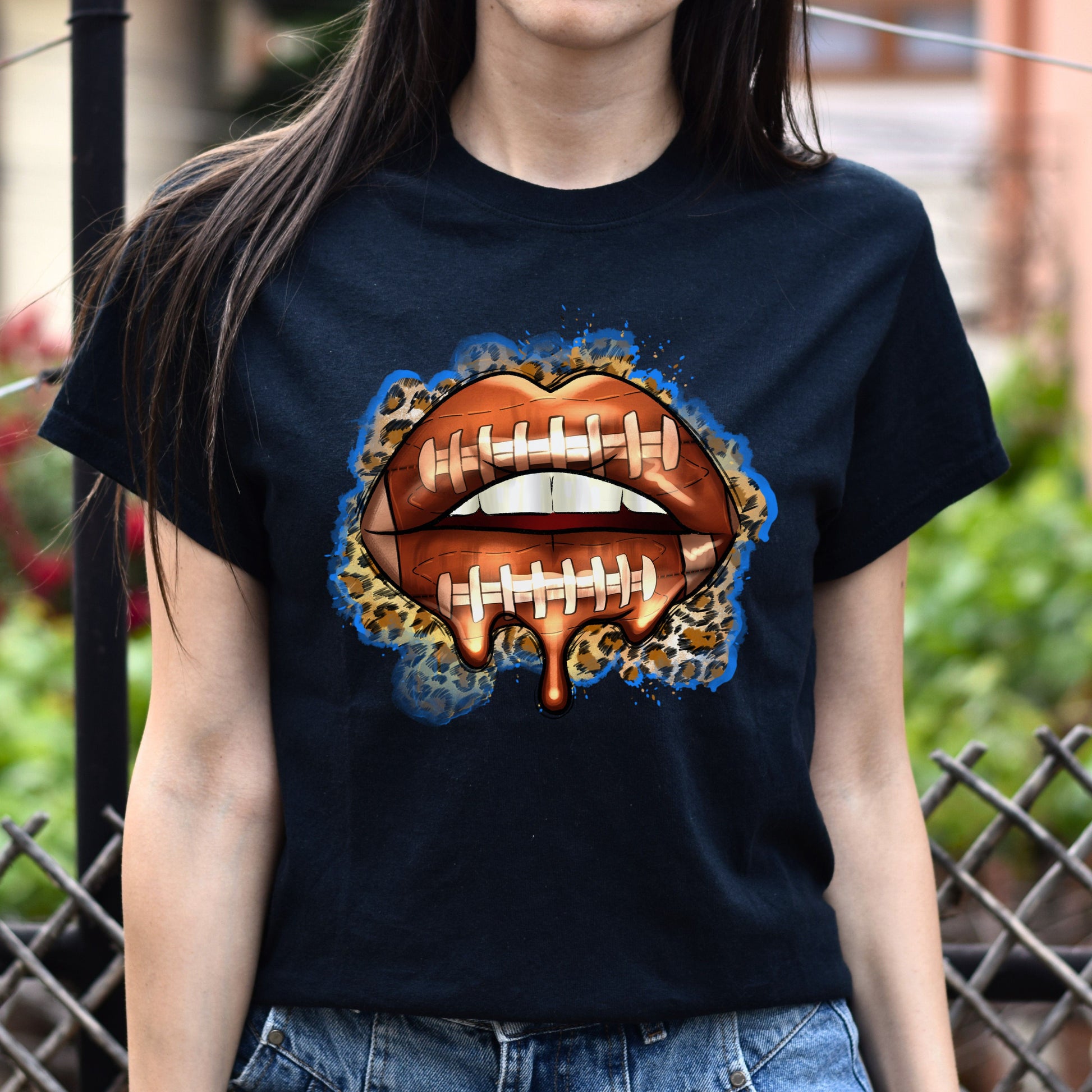 American football lips Unisex t-shirt football player tee rugby coach gift-Family-Gift-Planet