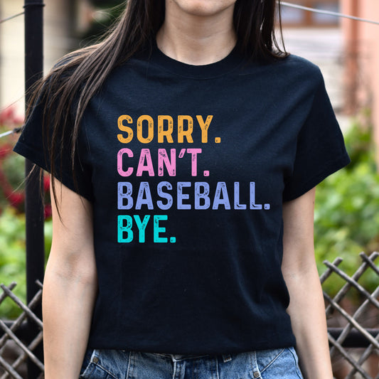 Baseball fan Unisex t-shirt Sorry Can't Baseball Bye tee black dark heather-Black-Family-Gift-Planet