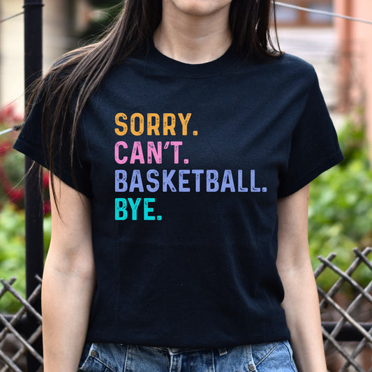 Basketball fan Unisex t-shirt Sorry Can't Basketball Bye tee black dark heather-Black-Family-Gift-Planet