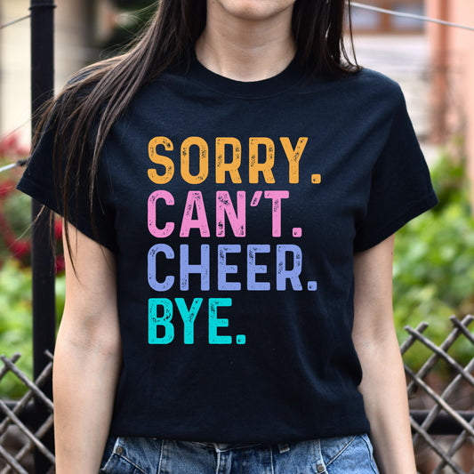 Cheer coach Unisex t-shirt Sorry Can't Cheer Bye tee black dark heather-Black-Family-Gift-Planet