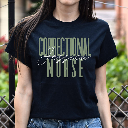 Correctional nurse T-Shirt gift Corrections prison nurse Customized Unisex tee Black Navy Dark Heather-Black-Family-Gift-Planet