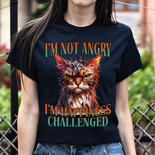 I'm not angry T-Shirt Grumpy face cat gift for nurse sister Unisex tee Black Navy Dark Heather-Black-Family-Gift-Planet