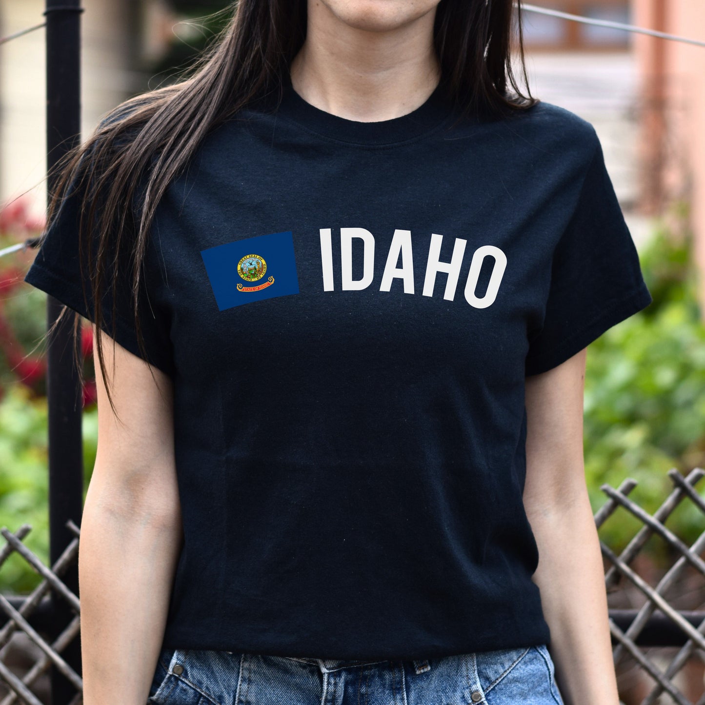 Idaho Unisex T-shirt gift Idaho flag tee Boise Meridian Nampa White Black-Black-Family-Gift-Planet