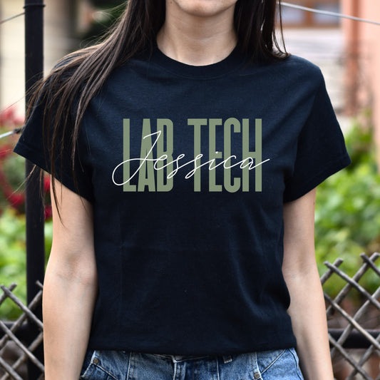 Lab tech T-Shirt gift Laboratory Technician Customized Unisex tee Black Navy Dark Heather-Black-Family-Gift-Planet