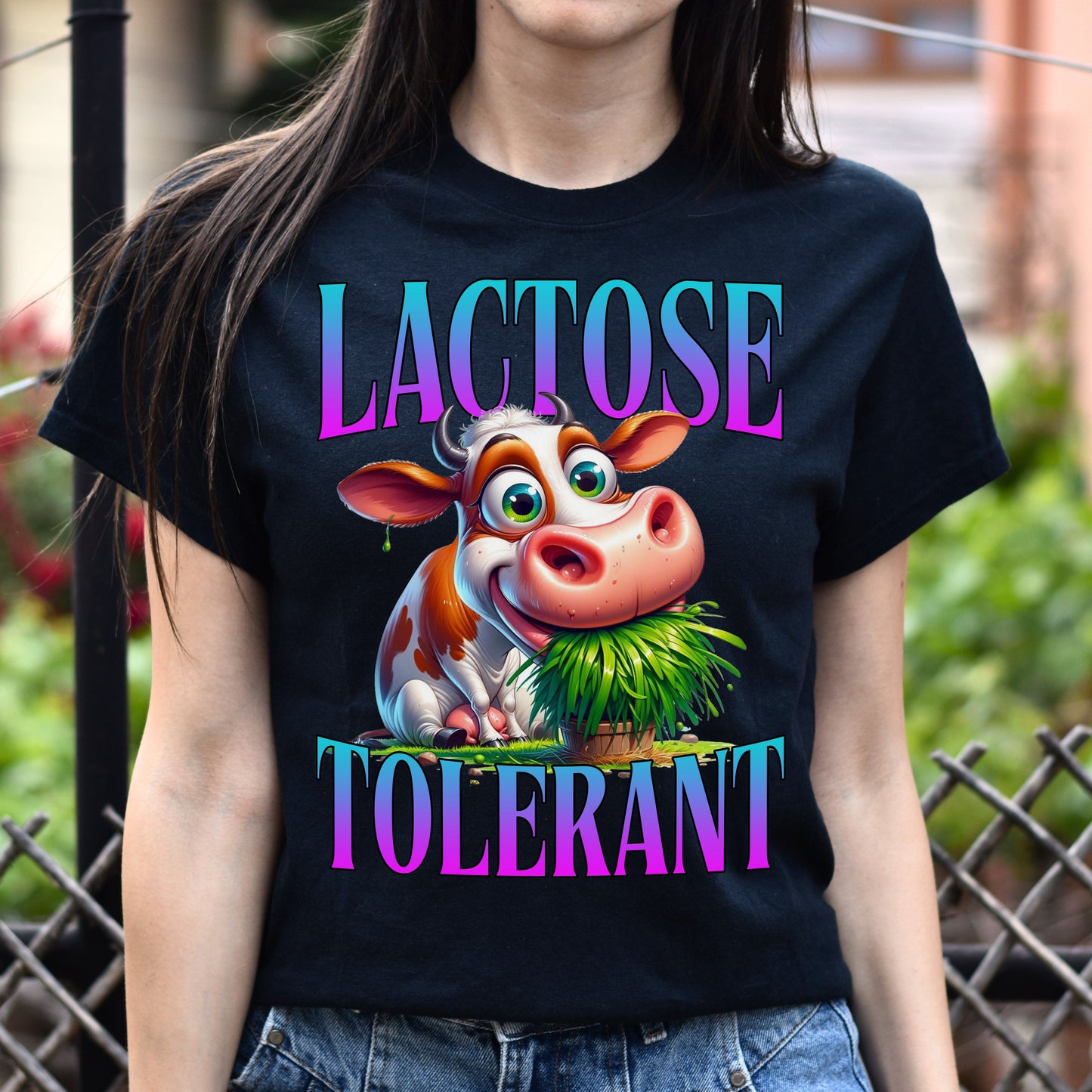 Lactose intolerant Funny meme T-Shirt Cringy LMAO Diahrea Unisex tee Black Navy Dark Heather-Black-Family-Gift-Planet