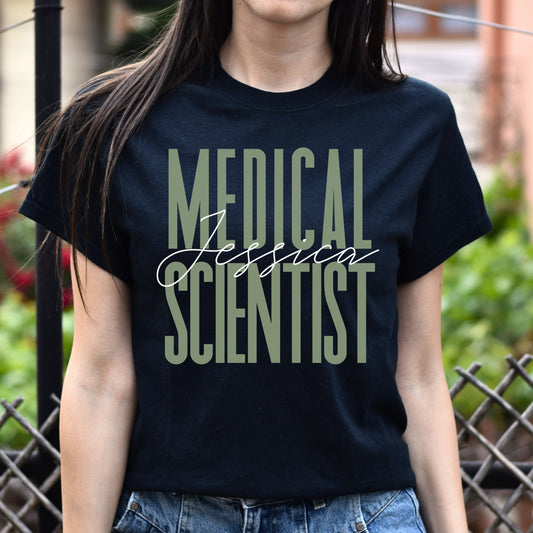 Medical scientist T-Shirt gift Scientific research Customized Unisex tee Black Navy Dark Heather-Black-Family-Gift-Planet