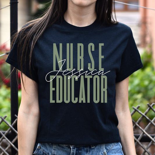 Nurse educator T-Shirt gift Nursing professor Customized Unisex tee Black Navy Dark Heather-Black-Family-Gift-Planet