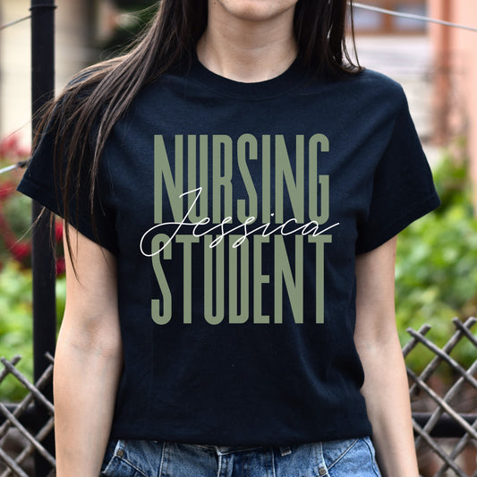 Nursing student T-Shirt gift Nursing school Customized Unisex tee Black Navy Dark Heather-Black-Family-Gift-Planet
