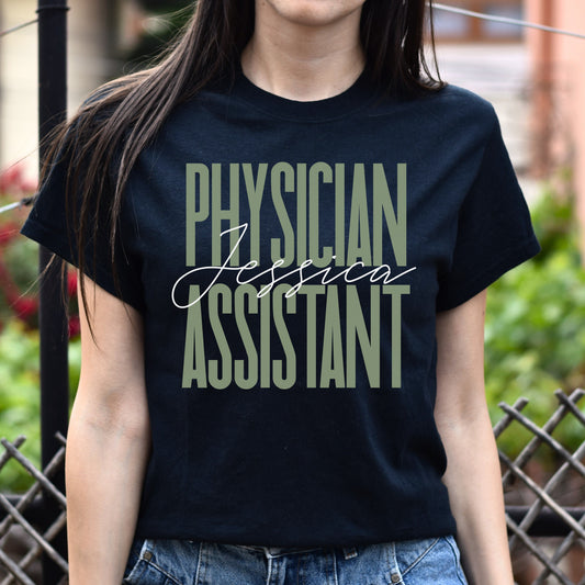 Physician assistant T-Shirt gift Doctor Assistant Customized Unisex tee Black Navy Dark Heather-Black-Family-Gift-Planet