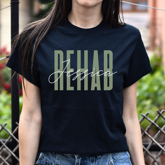 Rehab T-Shirt gift Cardiac Rehab specialist squad Customized Unisex tee Black Navy Dark Heather-Black-Family-Gift-Planet