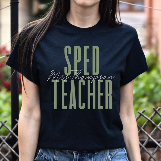 SPED teacher T-Shirt gift Special Education Customized Unisex tee Black Navy Dark Heather-Black-Family-Gift-Planet