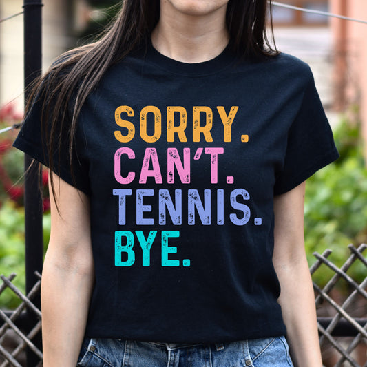 Tennis fan Unisex t-shirt Sorry Can't Tennis Bye tee black dark heather-Black-Family-Gift-Planet