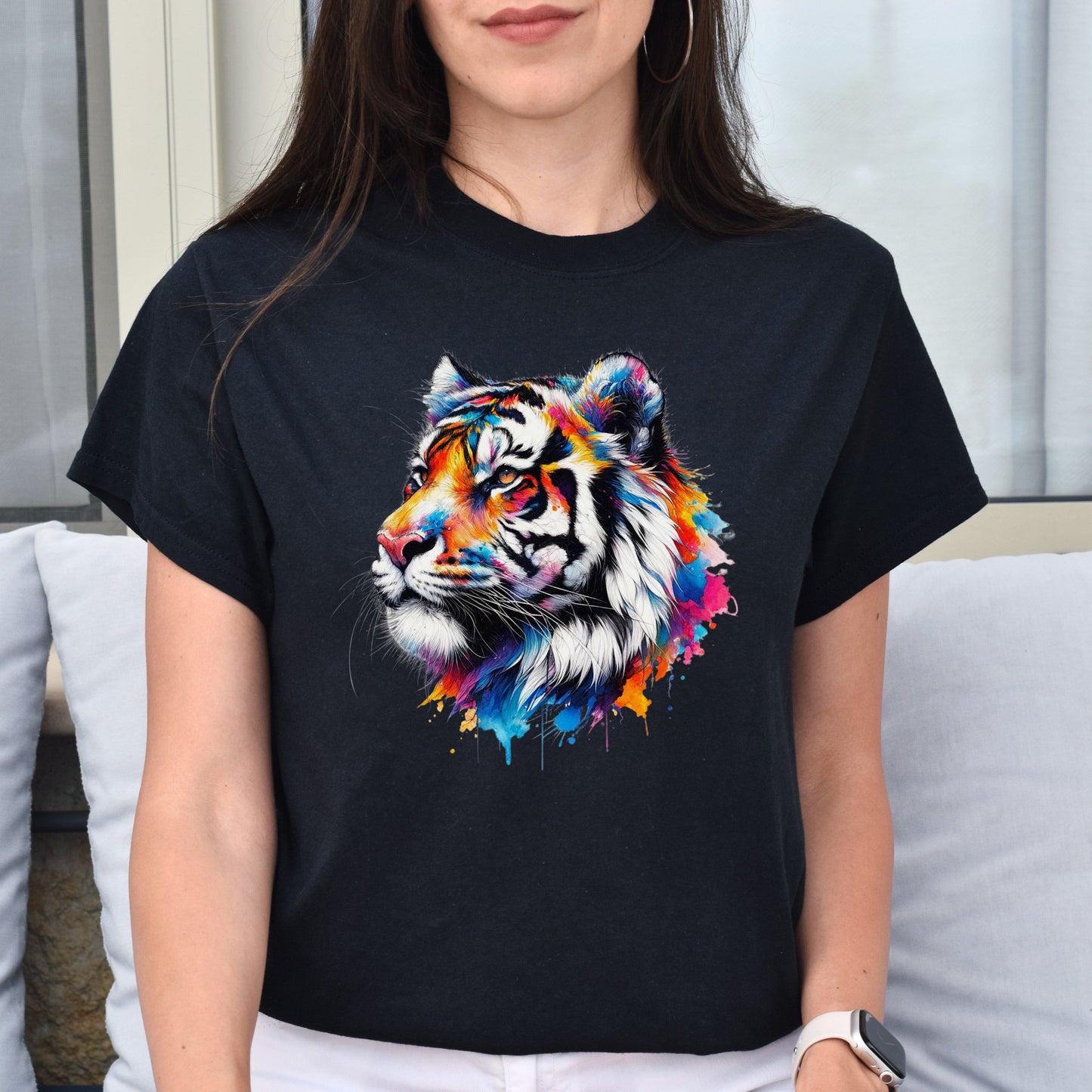 Wildlife tiger whisperer Unisex T-shirt Black Navy Dark Heather-Family-Gift-Planet