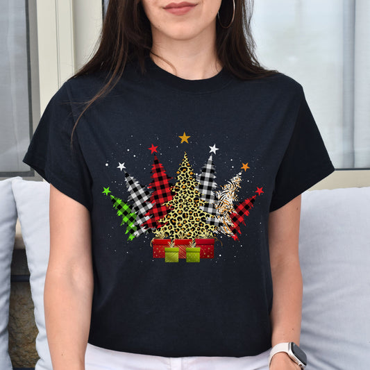 Christmas trees Unisex shirt Holiday trees tee Black Dark Heather-Black-Family-Gift-Planet