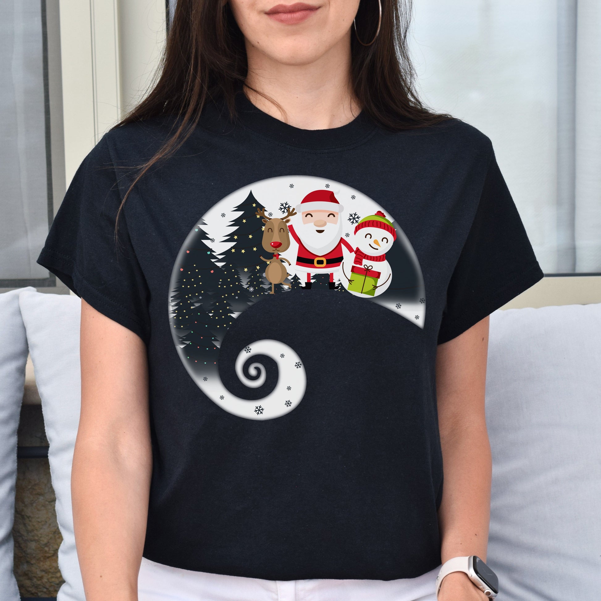 Cute Christmas Unisex shirt winter Holiday tee Black Dark Heather-Black-Family-Gift-Planet