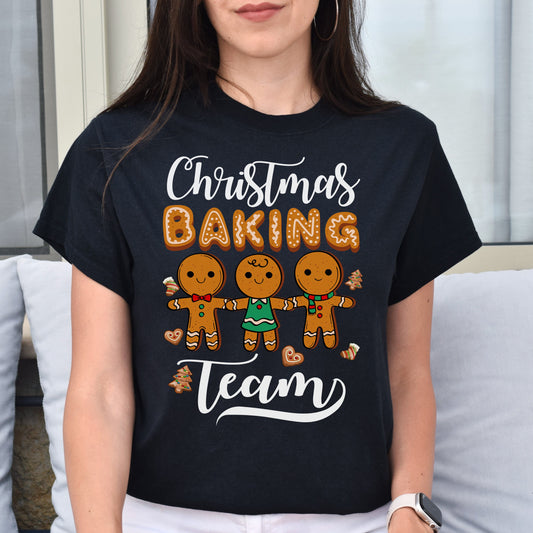 Christmas Baking Team Unisex Shirt Cookies baking tee Black Dark Heather-Black-Family-Gift-Planet