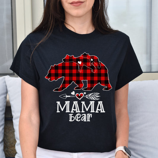 Mama bear Unisex shirt mother bear Holiday tee Black Dark Heather-Black-Family-Gift-Planet