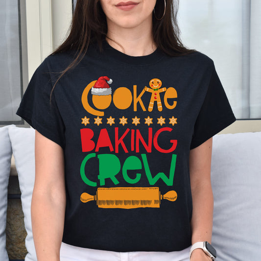 Cookie baking Crew Christmas Unisex Shirt Black Dark Heather-Black-Family-Gift-Planet