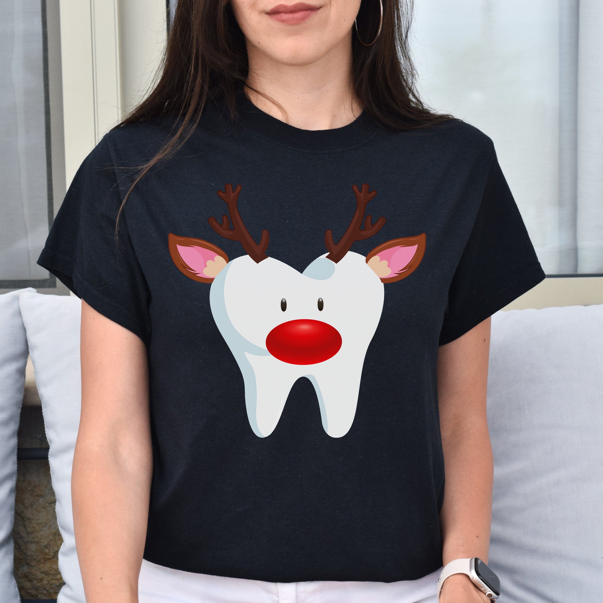 Dental Christmas Unisex Shirt funny dentist Holiday tee Black Dark Heather-Black-Family-Gift-Planet