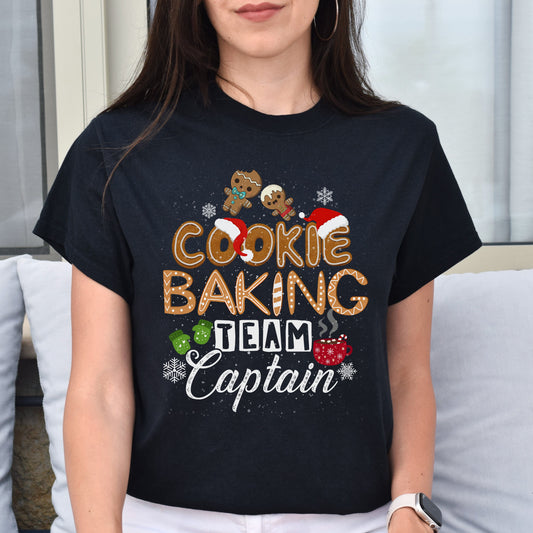 Cookie baking team captain Christmas Unisex Shirt Black Dark Heather-Black-Family-Gift-Planet