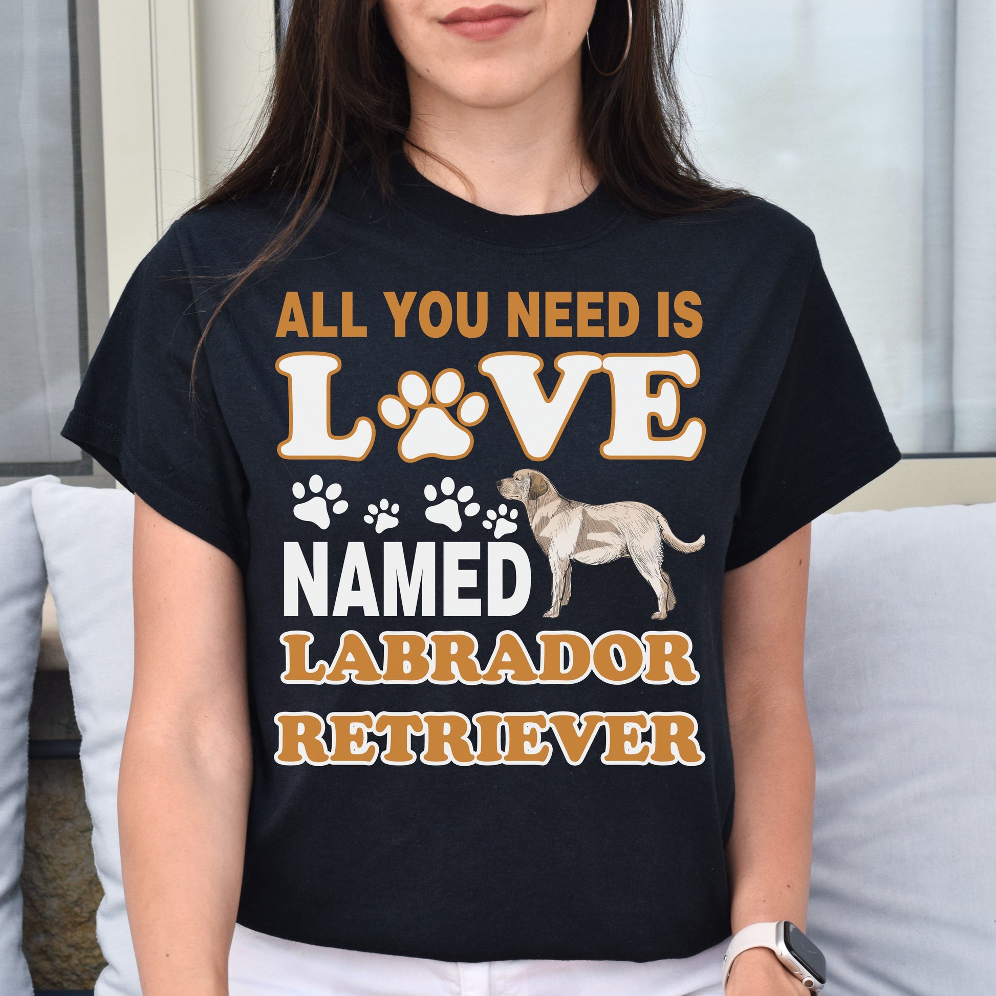 All you need is Labrador retriever Unisex t-shirt gift black navy dark heather-Family-Gift-Planet