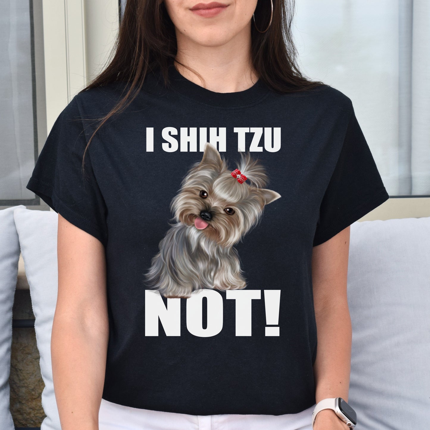 I shih tzu not Unisex T-Shirt gift Shih tzu dog owner tee black dark heather-Black-Family-Gift-Planet