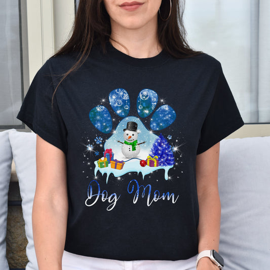 Dog Mom Christmas Unisex t-shirt gift black navy dark heather-Black-Family-Gift-Planet