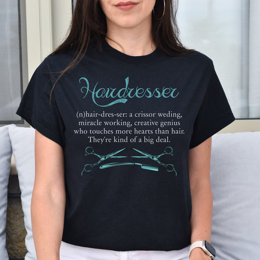 Hairdresser definition Unisex T-shirt haircutter tee black dark heather-Black-Family-Gift-Planet