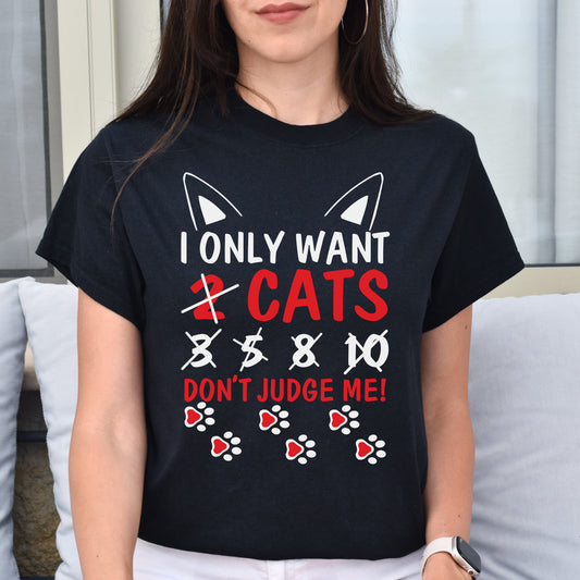 I only want cats Unisex shirt cats fun tee Black Dark Heather-Black-Family-Gift-Planet