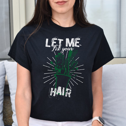 Let me fix your hair Unisex T-shirt hairdresser haircutter tee black dark heather-Black-Family-Gift-Planet